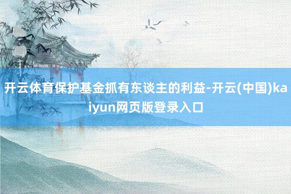 开云体育保护基金抓有东谈主的利益-开云(中国)kaiyun网页版登录入口